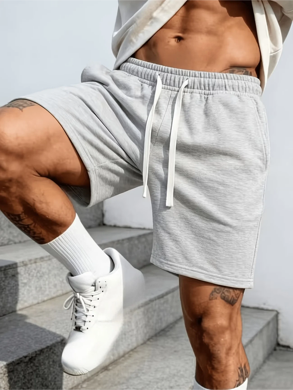 Comfortable Fitness Mens Summer Casual Shorts Drawstring Athletic Shorts Loose Women Cotton Sweatpants Sports Jogging Beach Pant