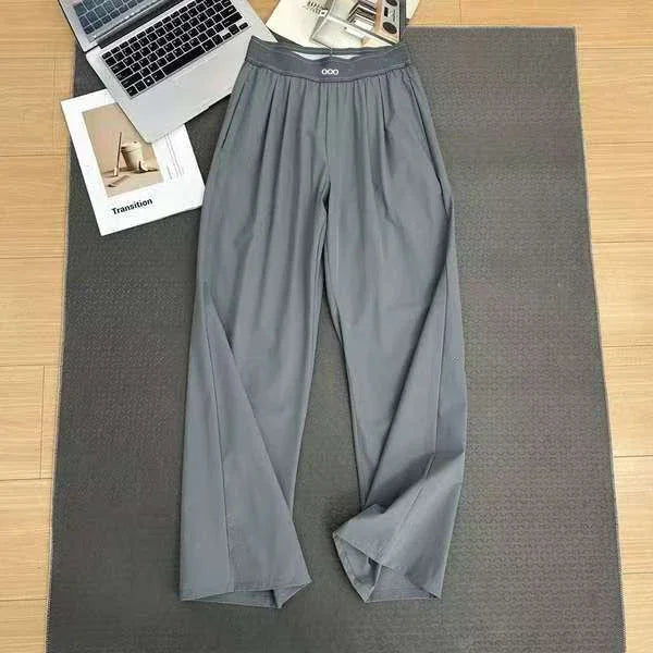 new Loose Casual Pants Women's Summer High Waist and Thin Yoga Pants Breathable Drape Straight Mouth Wide Leg Sweatpants