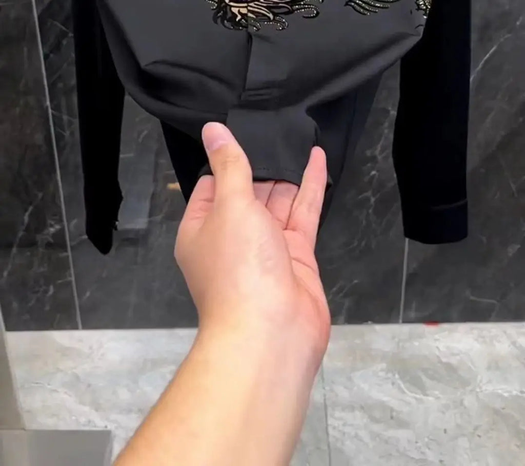 2025 Spring, Autumn and Winter New Men's High-end Printed Shirt Light Luxury Fashion Casual Trendy