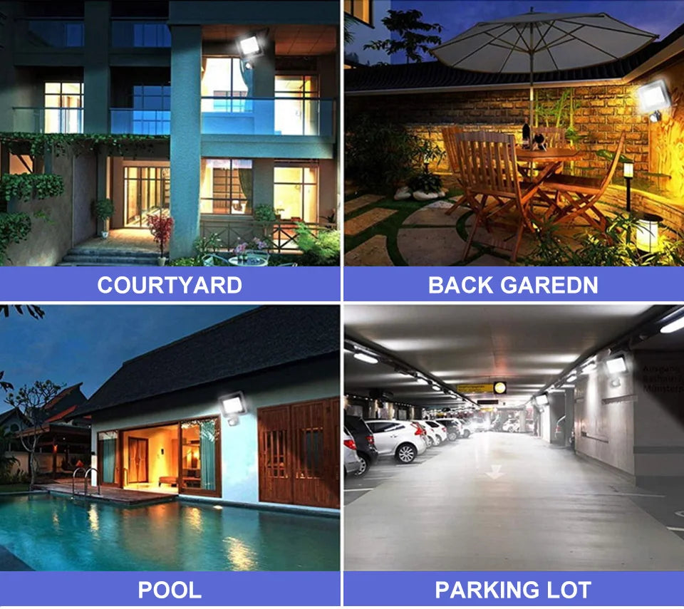 LED Flood Light 100W 200W IP66 Waterproof Outdoor Lighting Garden Street Lighting COB Floodlight Spotlight Wall LED Floodlight