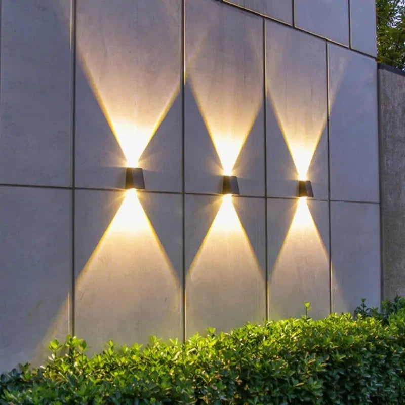 LED Outdoor Solar Wall Light Up And Down Luminous Garden Lamp Villa Courtyard Porch Street Decorative Lighting Wall Washer Light
