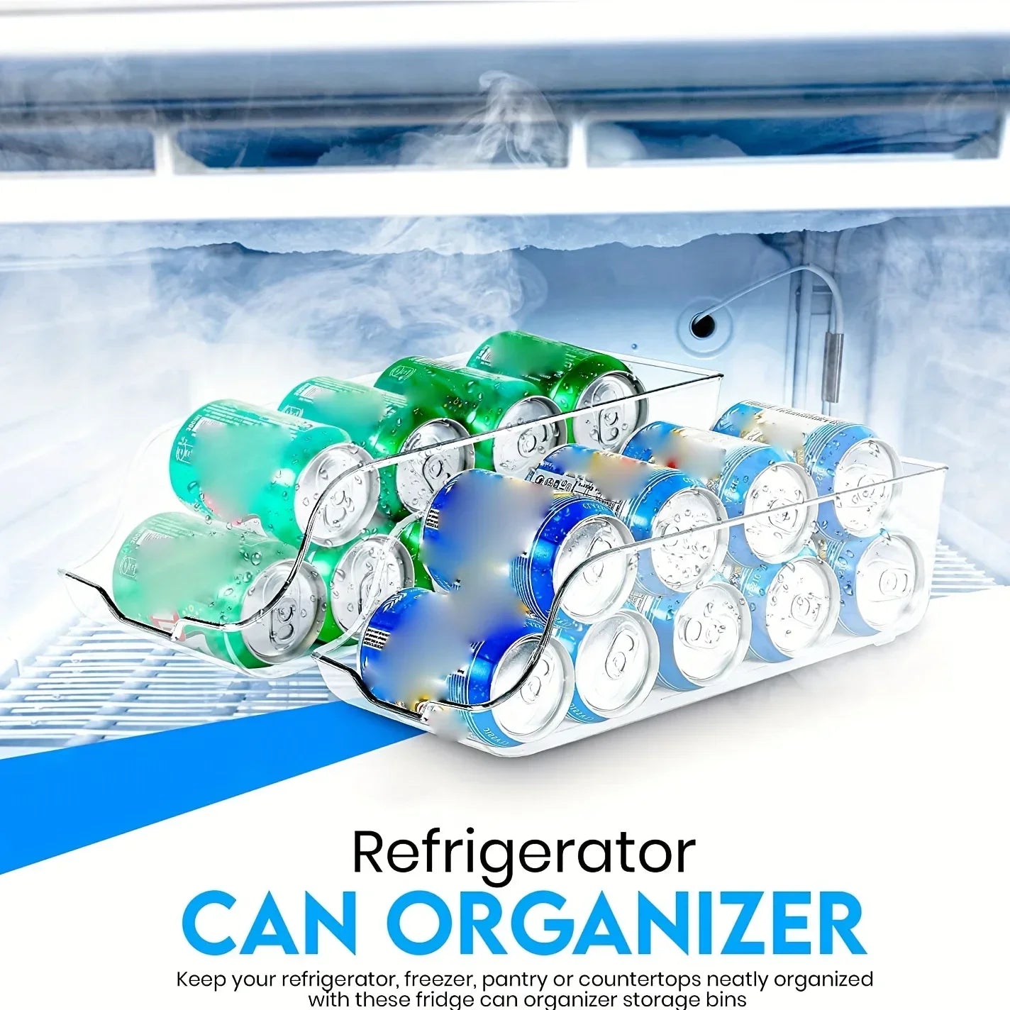 Refrigerator Storage Box Fridge Organizer Kitchen Storage Cans Soda Cans Storage Cans Basket Storage Containers Pantry Organizer