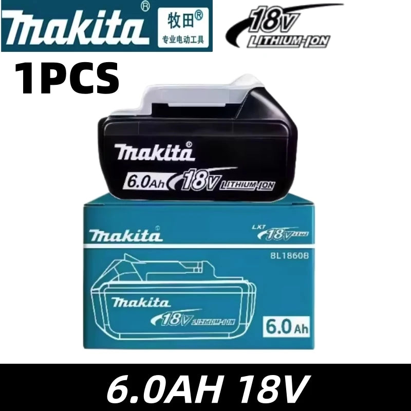 Original Makita 18V 6.0Ah Rechargeable Battery ,For Makita BL1830 BL1830B BL1840 Power Tools Battery+electric drill+charger