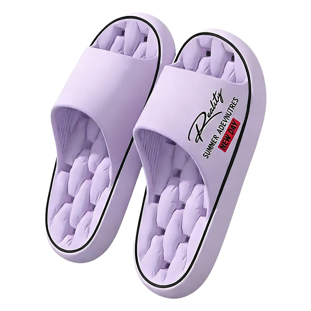 New Summer Thick Bottom Slippers Indoor Home Bathing Anti-slip Couple Outdoor Wearable Slip-On Shoes Men's Comfortable Massag...