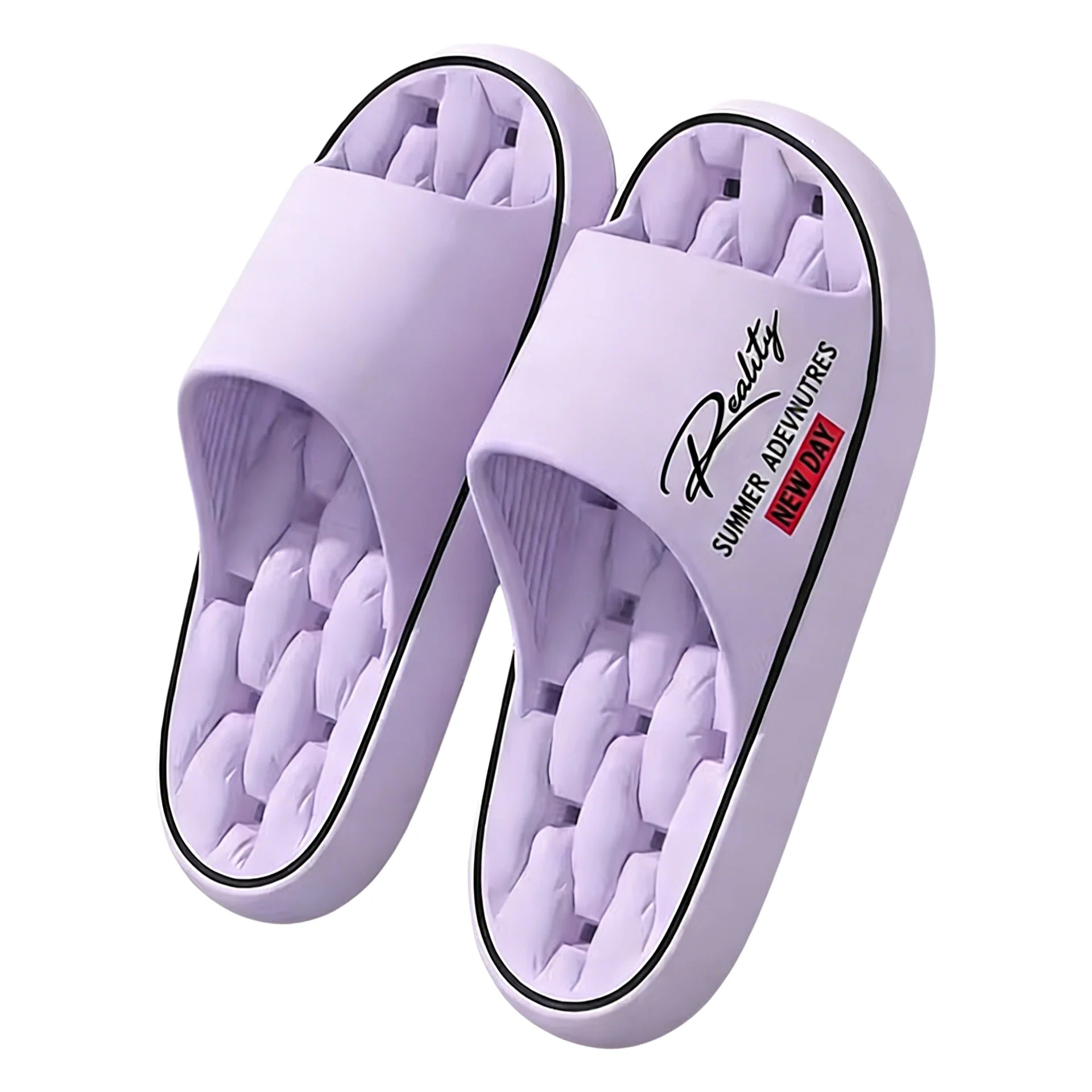 New Summer Thick Bottom Slippers Indoor Home Bathing Anti-slip Couple Outdoor Wearable Slip-On Shoes Men's Comfortable Massag...