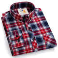 8XL Classic Plaid Men's Flannel Shirts Men Long Sleeve Casual Men's Flannel Shirts Men Long Sleeve Casual Big Size Single Pocket