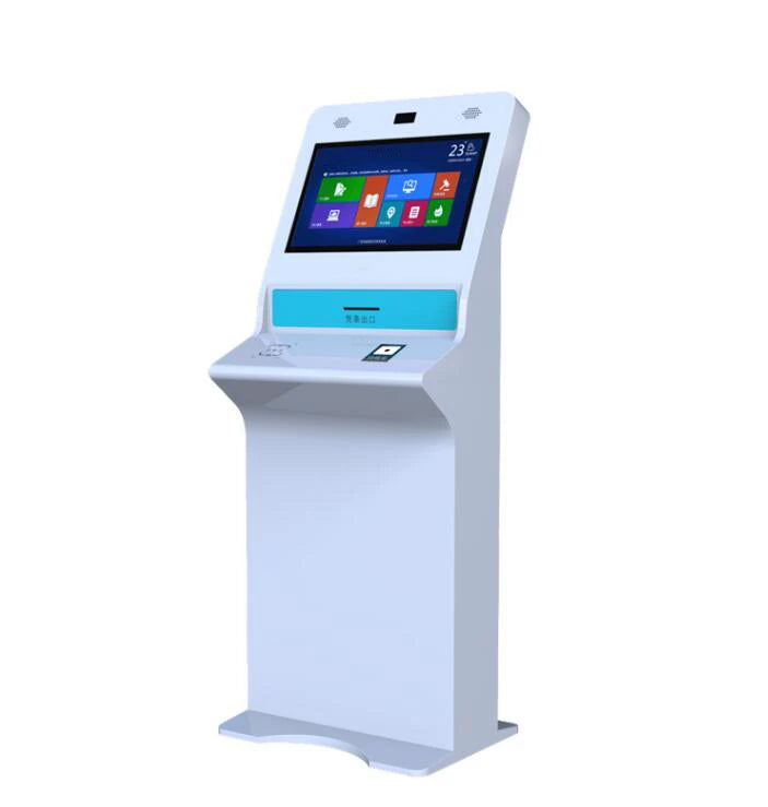 19-inch Floor-standing Vertical Self-service Touch Screen Terminal All-in-one Machine With Keyboard Tray Drawer