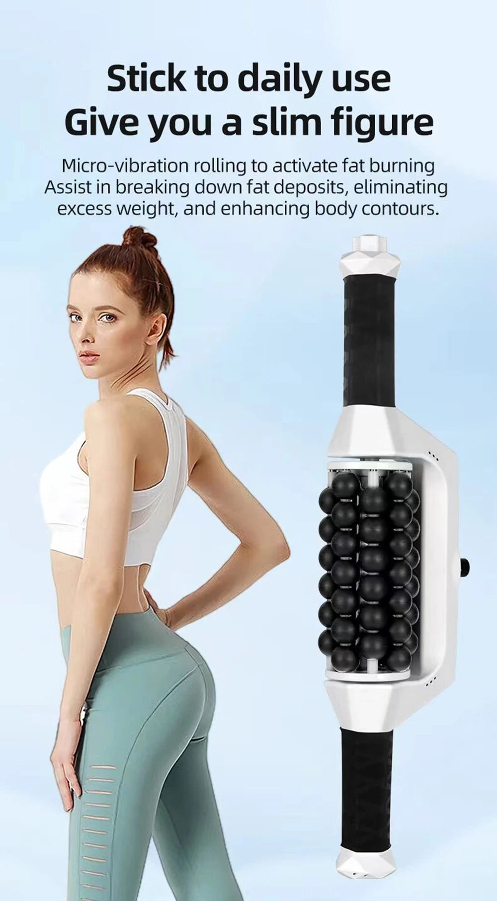 70W Electric Roller for Muscle Body Relaxing High Frequency Rolling Massage Rechargeable Body Shapping Slimming Machine