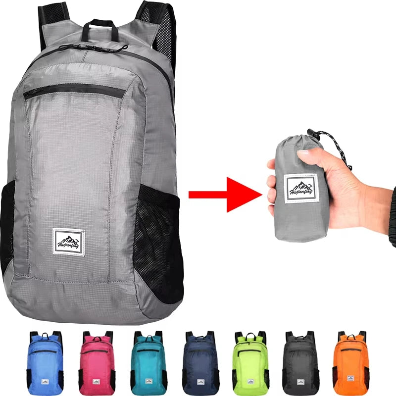 Outdoor Hiking Bag 20L Lightweight Portable Backpack Foldable Waterproof Folding Ultralight Pack for Women Men Travelling Hiking