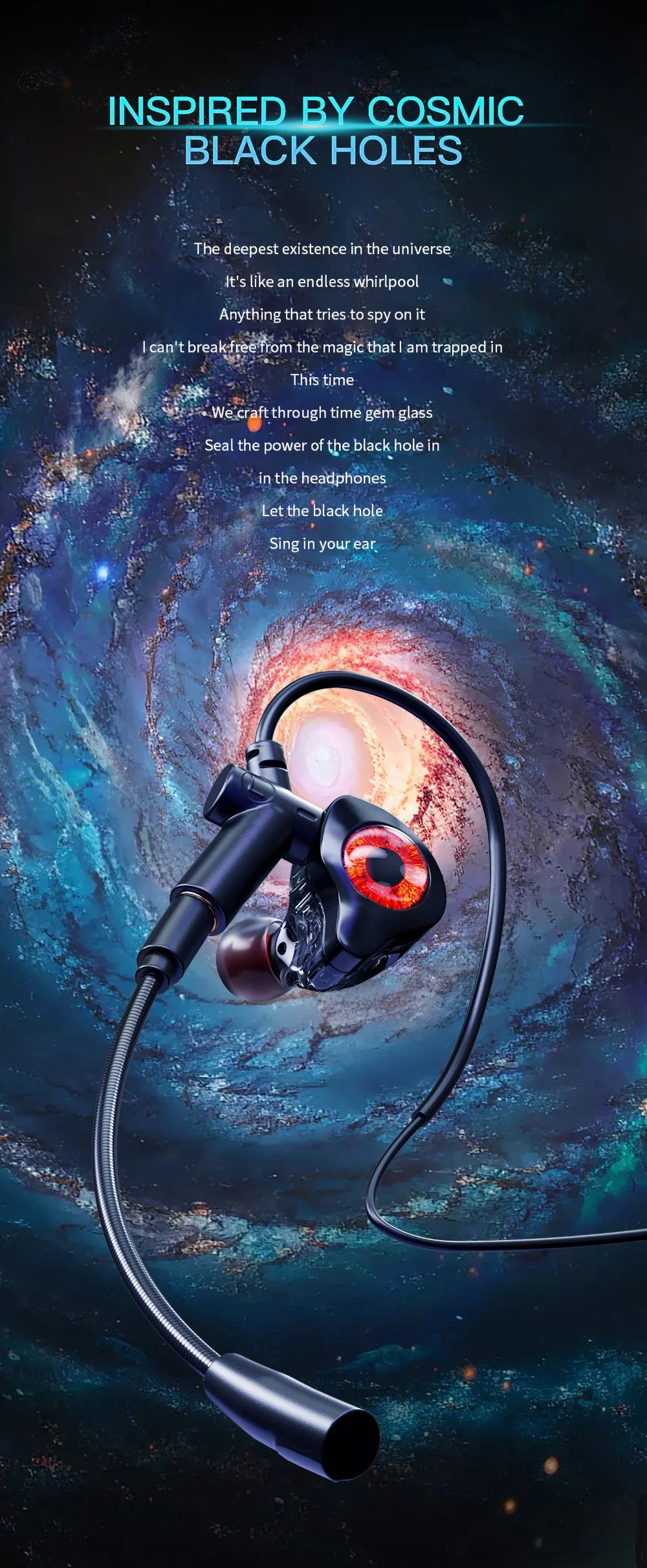 Type-c In-ear dual-mix e-sports gaming headset stereo noise reduction with microphone digital head wired headset