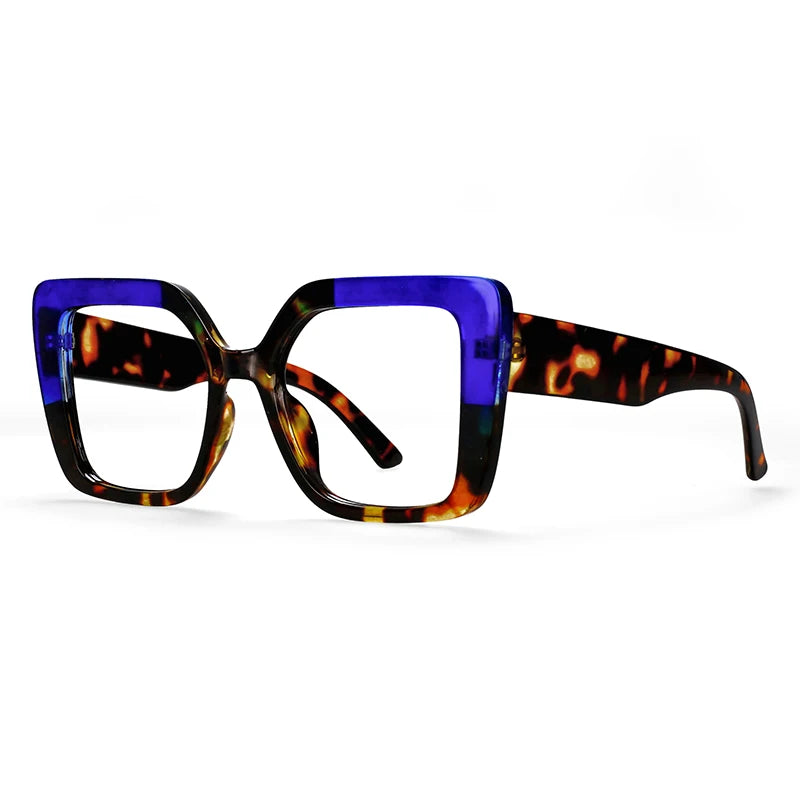 R56982 Colorful Large Size Reading Glasses Lady Trend Splicing Color Presbyopic Eyeglass Universal Prescription Spectacles Frame