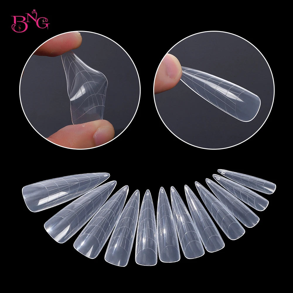 BNG Top Forms for Nails Dual Forms Nails Forms for Extension Full Cover Quick Building Gel Mold Tips Poly Nail Gel Mold