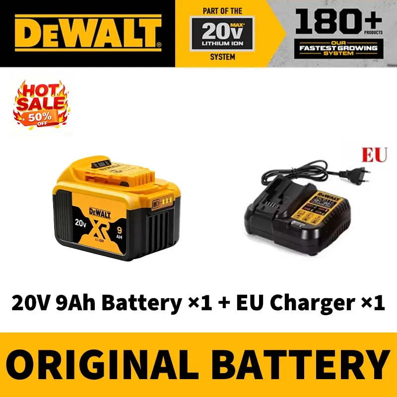 100% Genuine DEWALT 20V Max 2/5/6/9Ah Battery Charger Combo Li-Ion XR Series for Power Tools Battery DCB200,DCB202,DCB205,DCB206