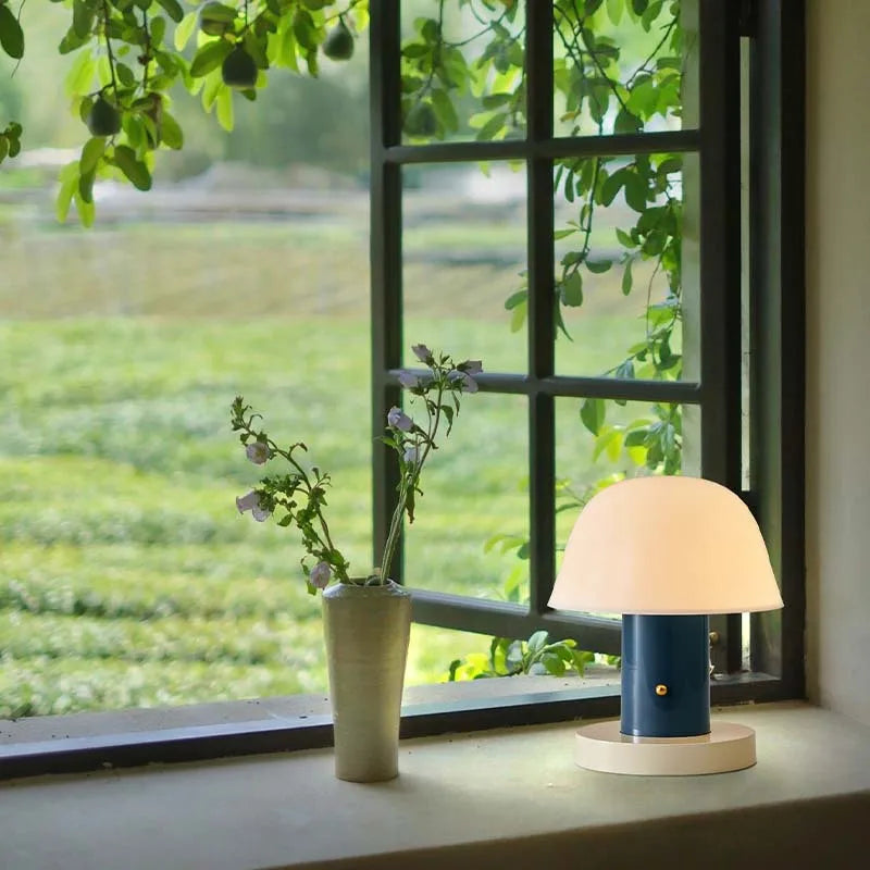 Cordless Mushroom Table Lamp Rechargeable Battery Operated Small Mushroom Night Light for Bedroom Living Room Restaurant Outdoor