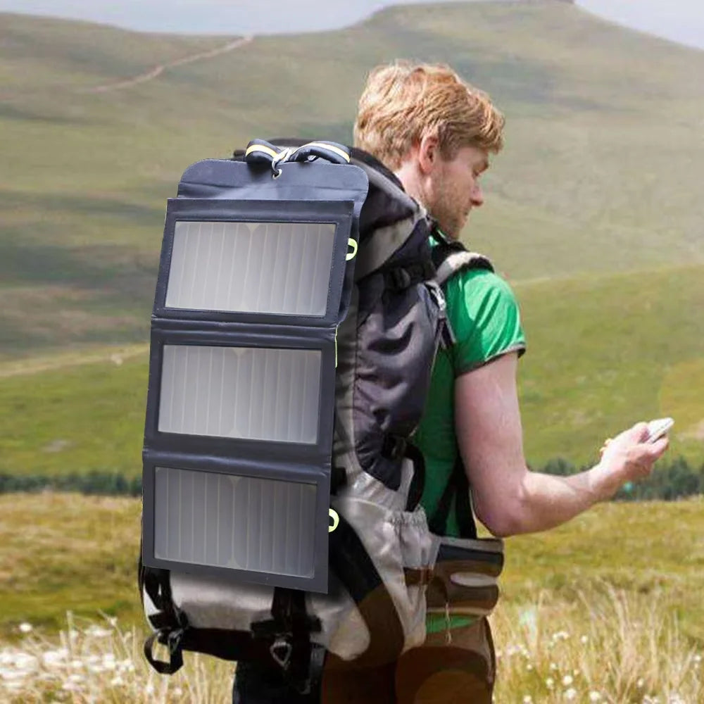 ALLPOWERS Foldable Solar Panel 5V 21W Portable Solar Charger Waterproof Solar Battery for Mobile Phone Outdoor Camping Hiking RV