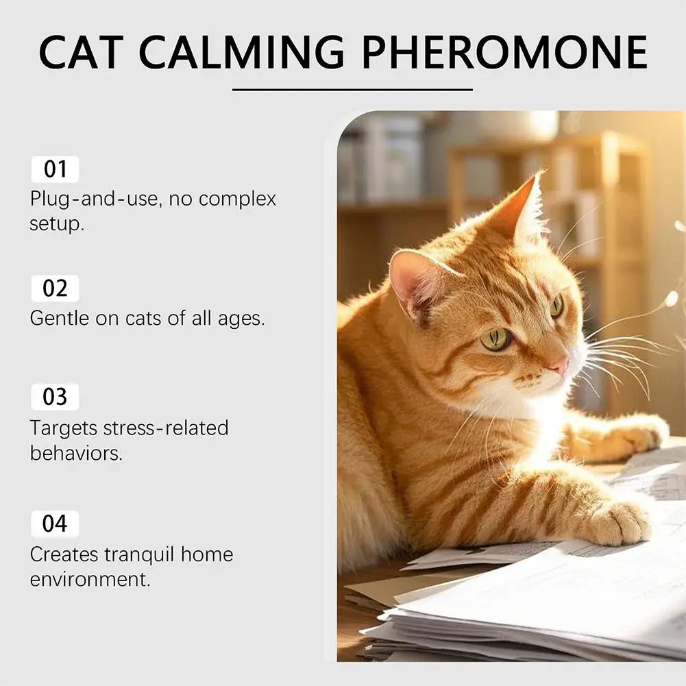 Pheromone Diffuser for Cats Pet Emotional Soothing Device Electric Plug-In Relieve Anxiety Reduce Scratching Calming Spray