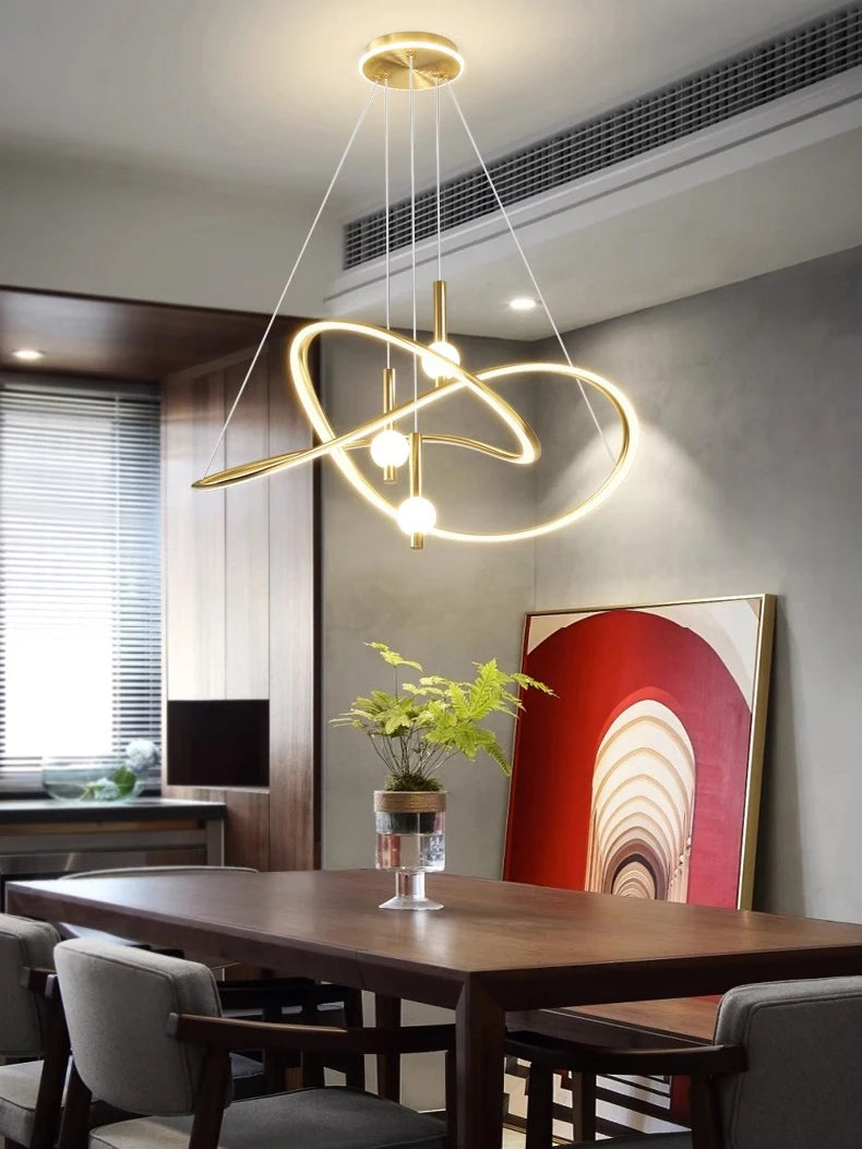 Modern Home Decor LED Pendant Light For Living Room Dining Room Indoor Lighting Dimmable With Remote Control