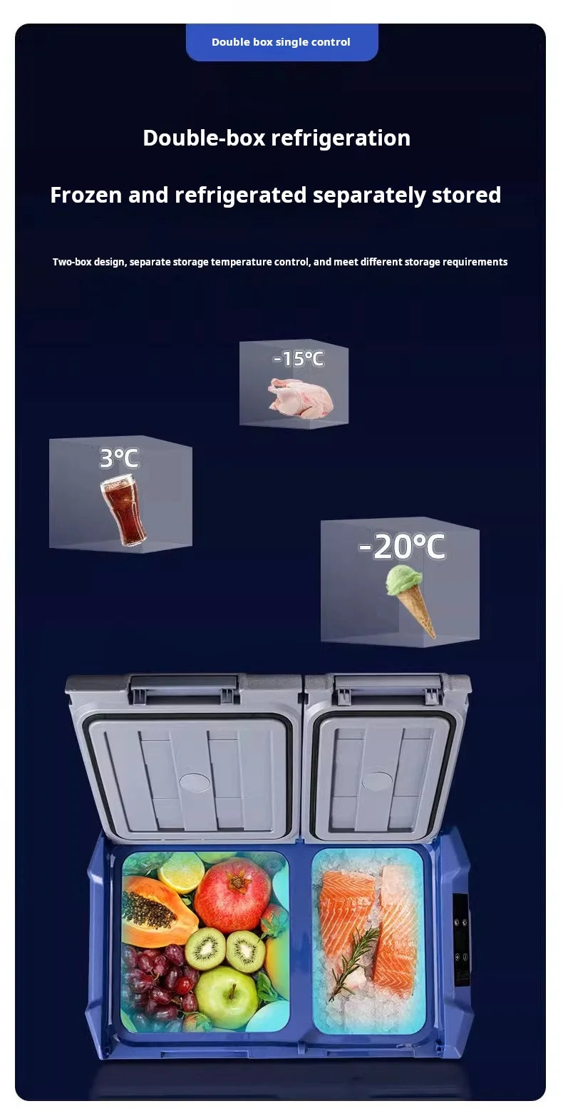 35L Car Fridge, 12V/24V Portable Refrigerator with APP Control, Compressor Cooler for RV/Truck/Camping, -20℃~20℃, Freezer