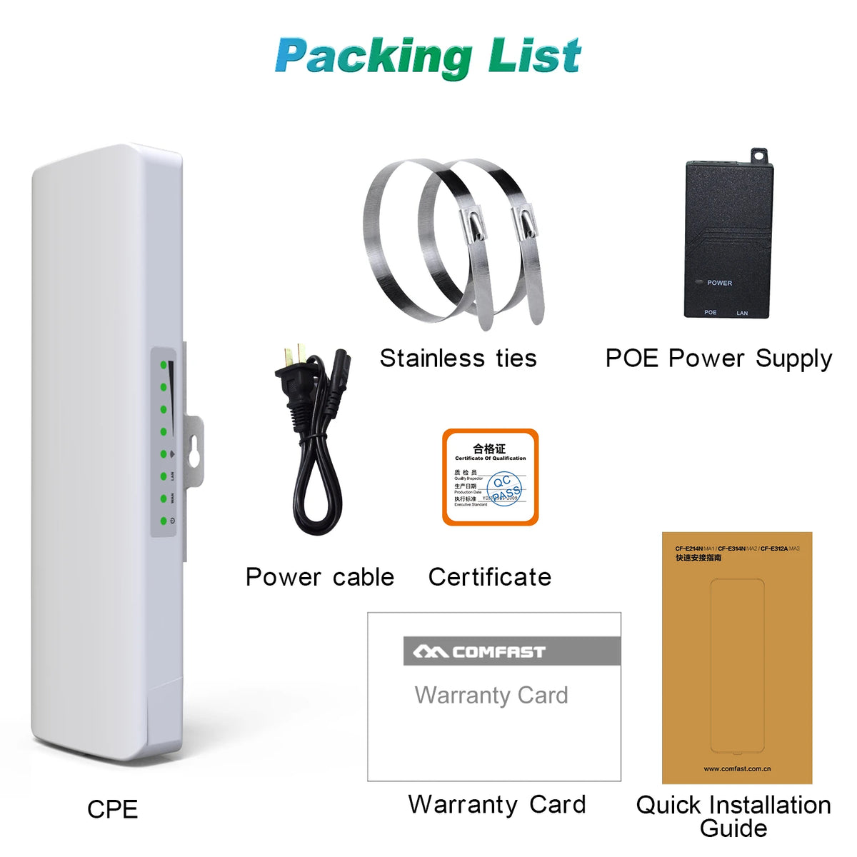 COMFAST 300Mbps Outdoor Wifi Repeater Wireless Bridge 2.4G Wifi CPE Bridge Long Range Extender Access Point Wifi 3-5KM Coverage