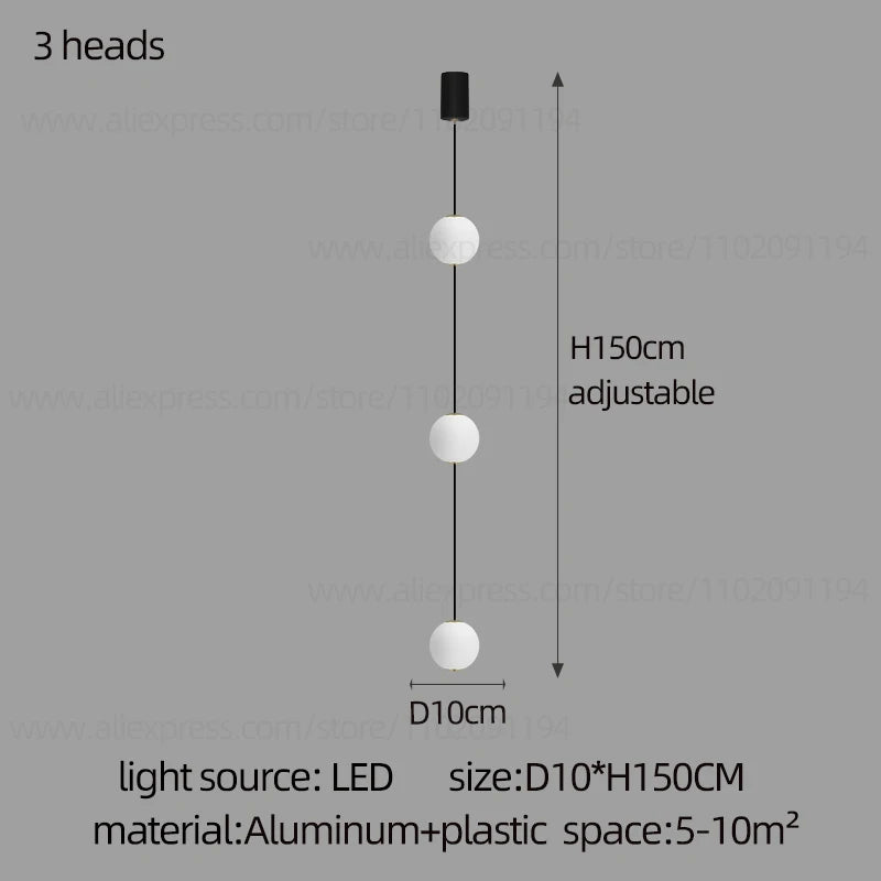 Stairs Modern Chandelier Loft Duplex Living Room Hotel Lobby Long Pendant Nordic Home Decorative Lighting Ball Long Line Pendant
