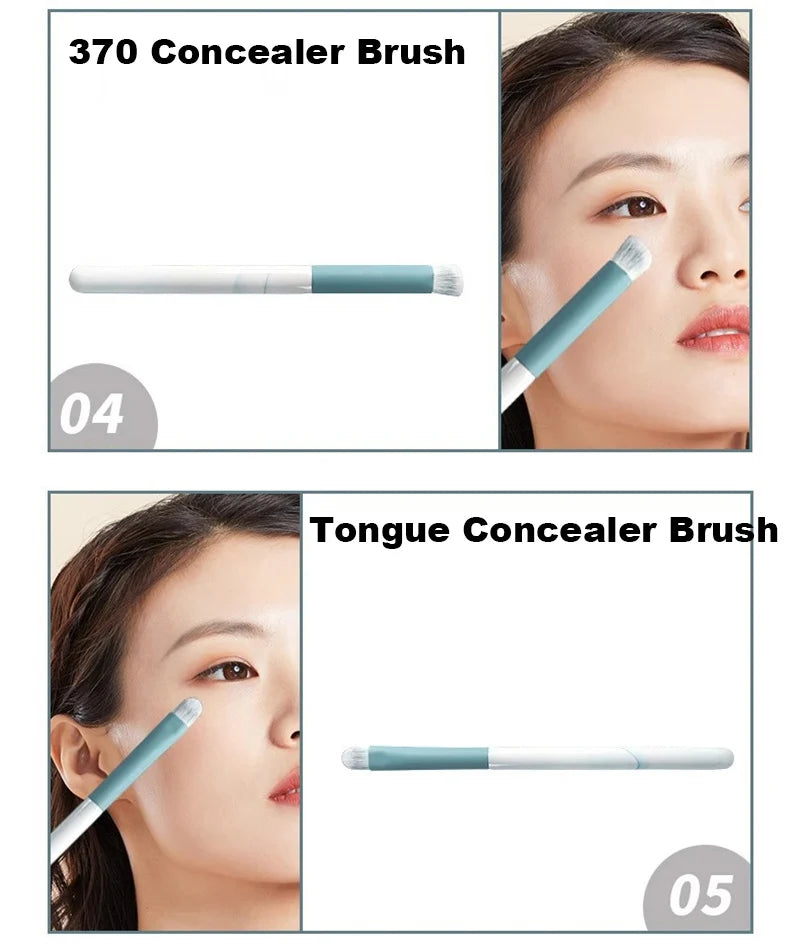 12pcs Makeup Brushes Set Portable Foundation Powder Blending Blush Concealer Synthetic Fiber Bristle Brush Blending Makeup Brush