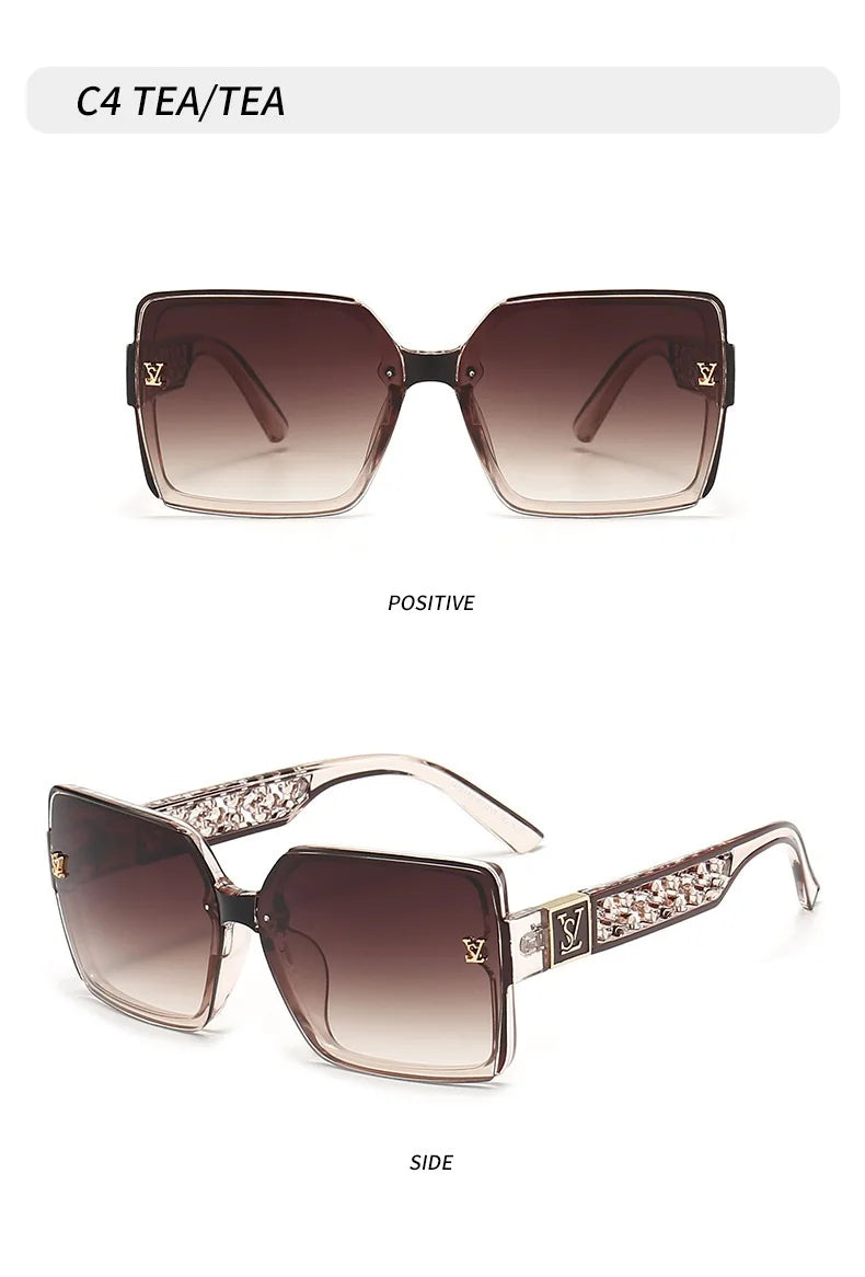2026 New Fashion Glamour Sunglasses For Women And Men Stylish Oversize Designer Sun Glasses Square Unisex Shades UV400