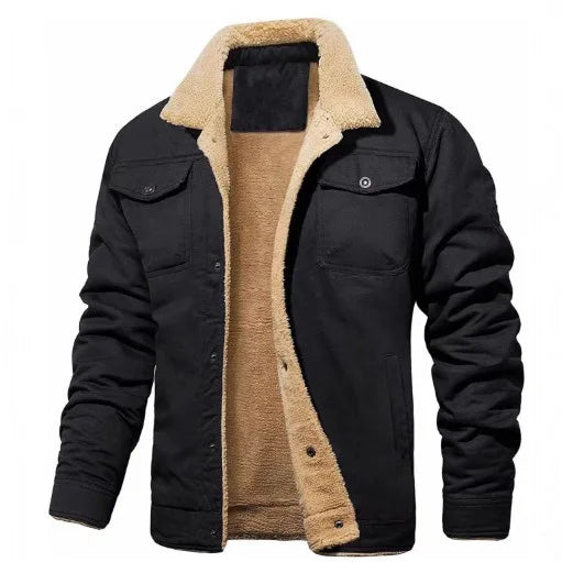 New in autumn and winter, men's jacket, velvet cotton tooling casual coat