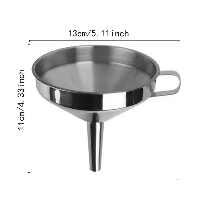 Funnel Kitchen 304 Stainless Steel Funnel Oil Liquid Funnel with Strainer Small Metal Food Oil Filter for Bottle Kitchen Gadgets