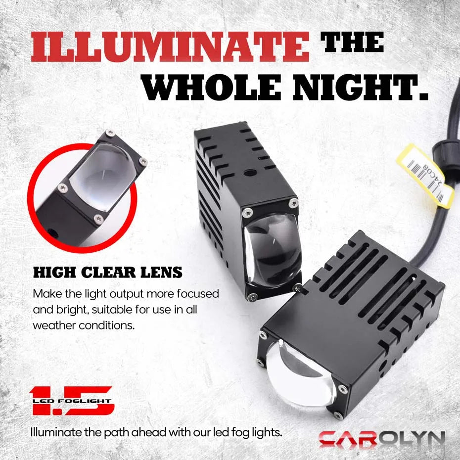 Led Headlight Bumper Fog Lamps Projector Lens Mini Driving Light Auxiliary LightsFor Car Motorcycle Spotlights 6500K3000k10V-80V