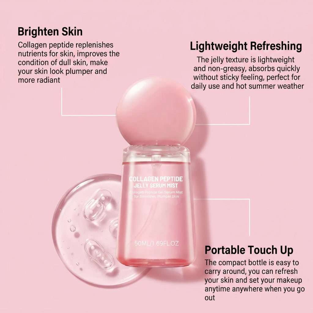 Collagen Peptide Jelly Serum Mist Smooth Dry Moisturizing Brighten Firm Fade Pore Nourishing Face Care Caviar Pdrn Essence Spray