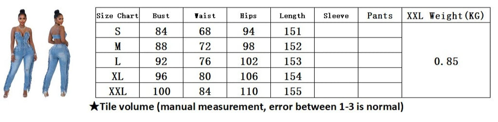 FAGADOER Fashion Fringed Bodycon Denim Jumpsuits Women Sexy Spaghetti Strap Hollow Out Zipper Pocket Patchwork Romper Streetwear
