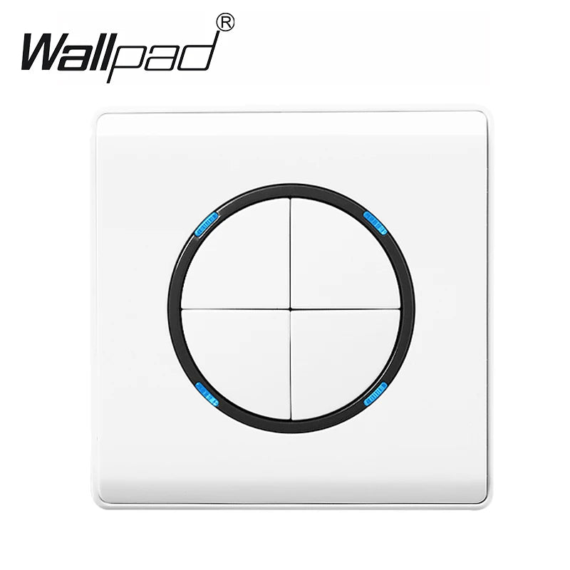 1 2 3 4 Gang Switch with LED Indicator White Plastic PC Panel On and Off Push Button Rocker 1 2 Way