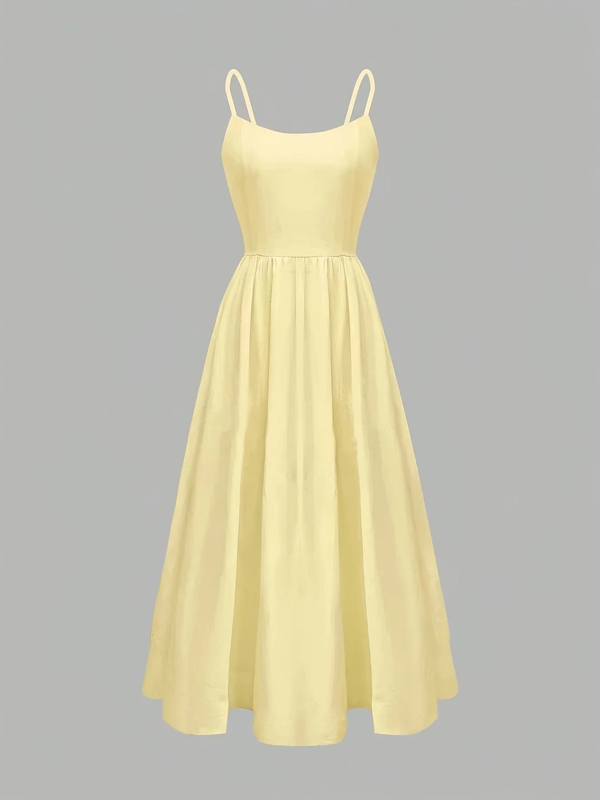 Elegant Directed Women's New Pure Color Sleeveless Chic Strap Dress Fashionable Minimalist Design Casual Comfortable Fit