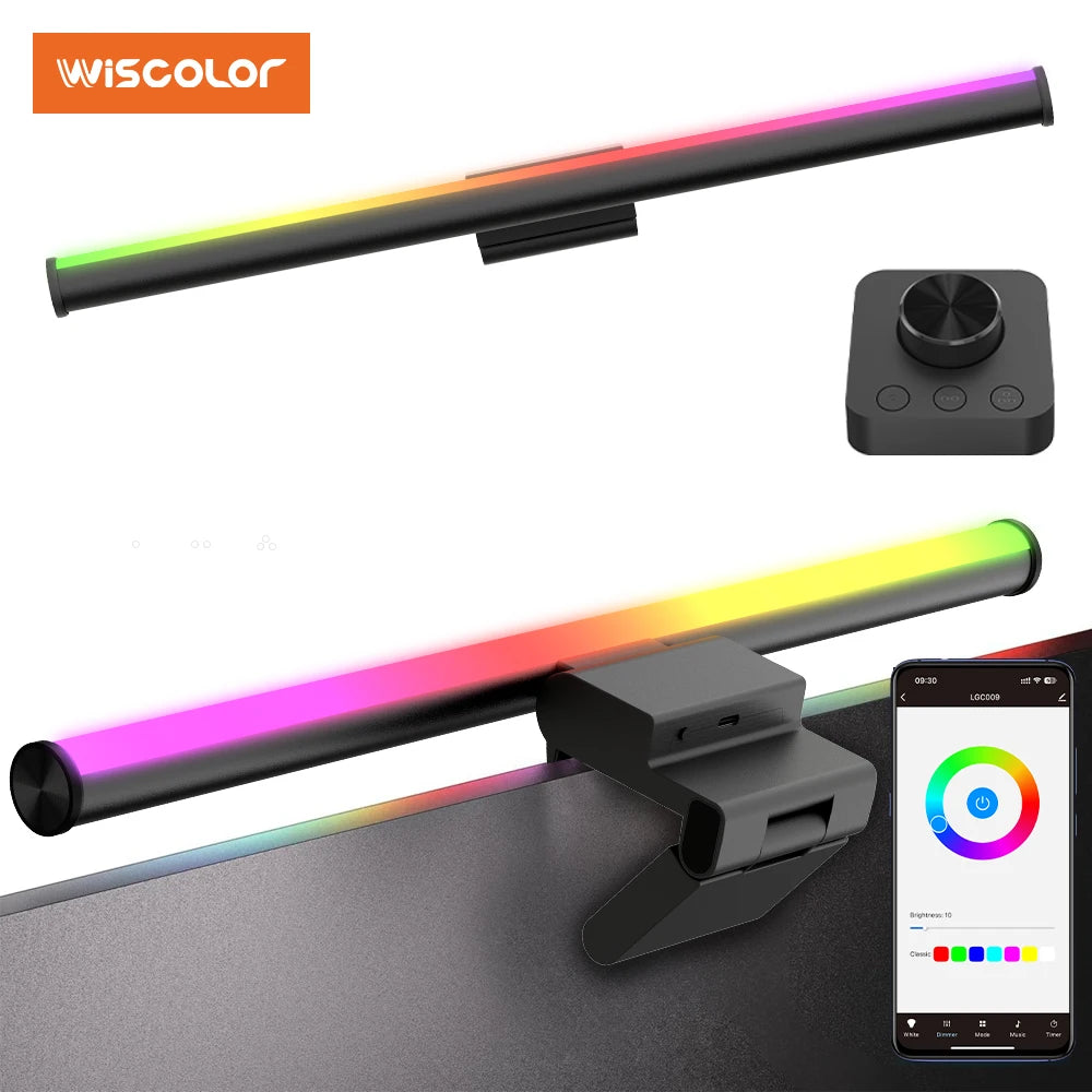 Smart RGB Monitor Light Bar Led Lights Wifi Dimmable Setup Gaming Room Decor Lightbar PC Screen Hanging Remote Control Desk Lamp