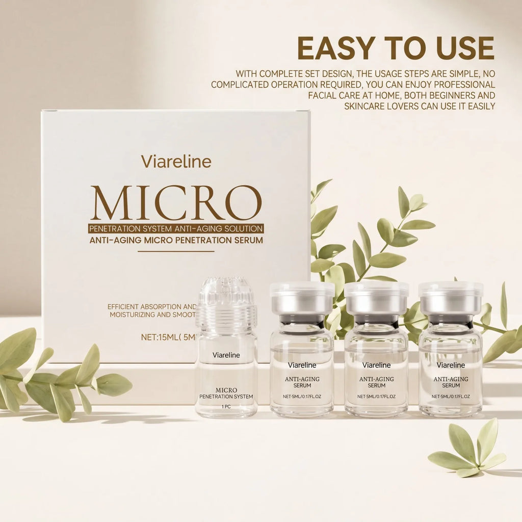 Collagen 0.2mm Microneedle Serum Set Hydrating Firming Smoothing Facial Roller Serum Pro Home Beauty Care Kit Glowing Skincare