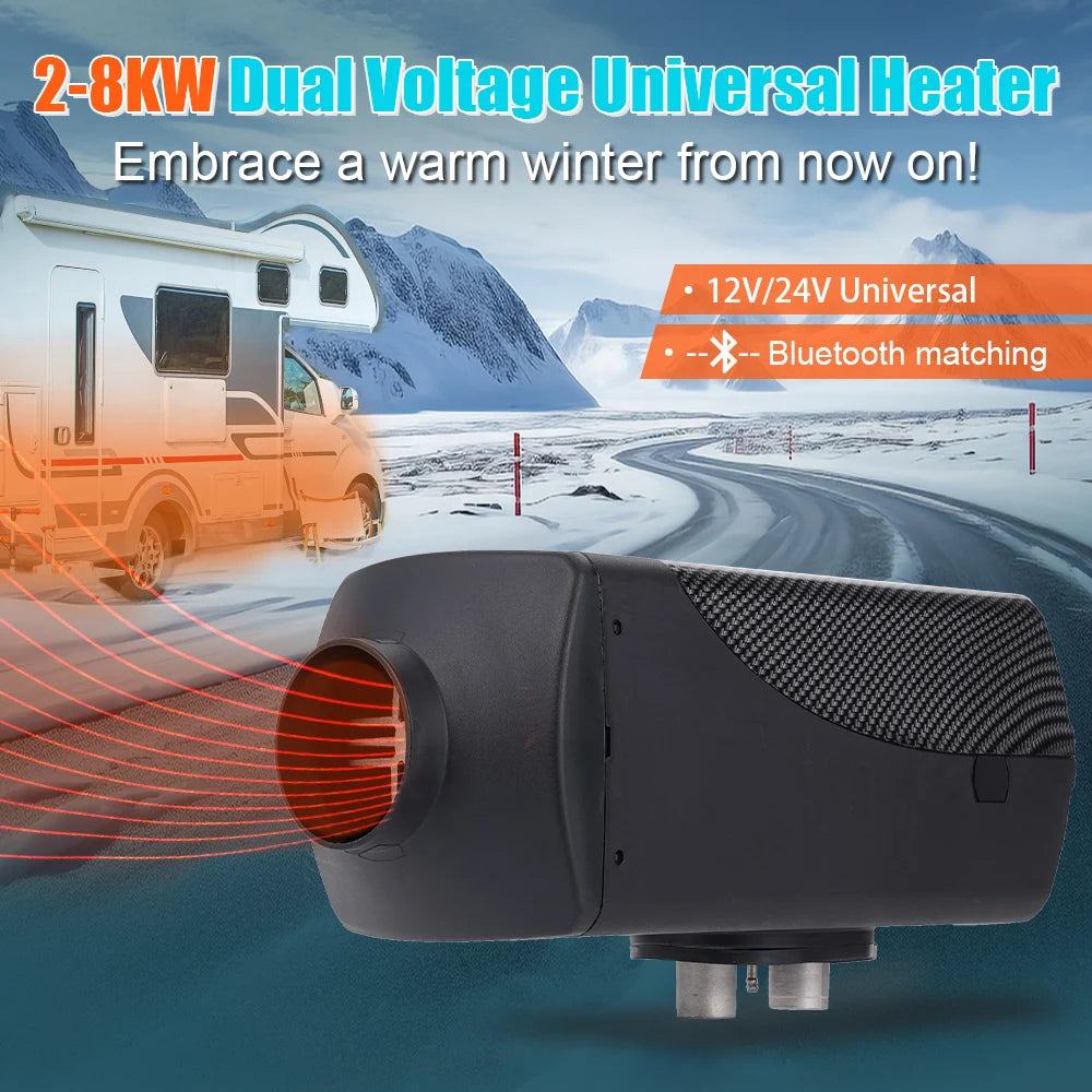 12V24V Diesel Air Heater 2/5/8KW All in One Car Heater with Remote Control for Truck Boat RV Parking Diesel Heater Accessory