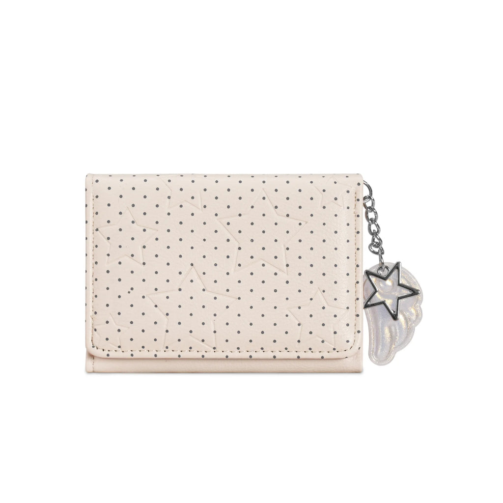Mini Bifold Women's Wallet, Polka Dot PU Multi-functional Key Hanging Card Holder Purse for Daily Outing Small Gift