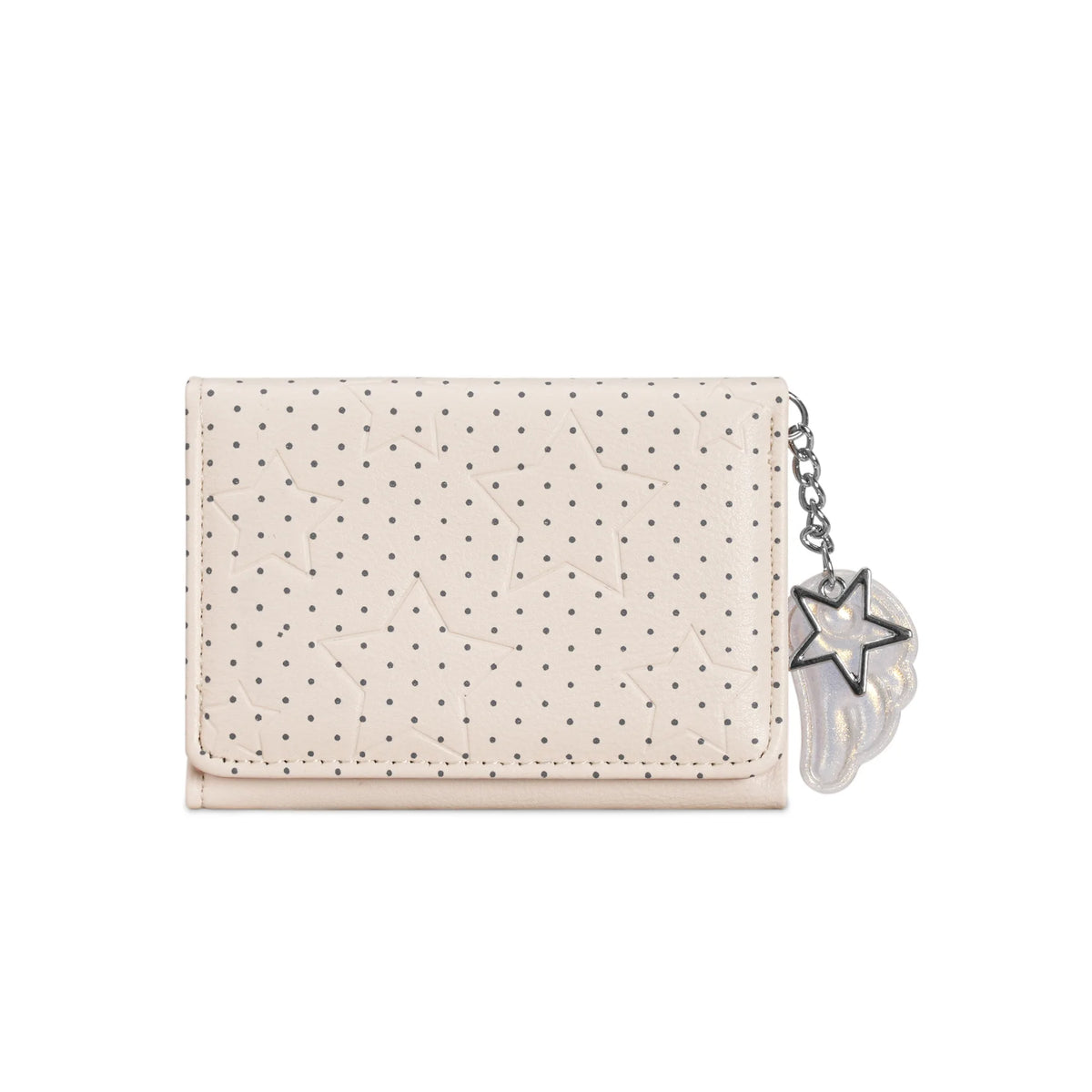 Mini Bifold Women's Wallet, Polka Dot PU Multi-functional Key Hanging Card Holder Purse for Daily Outing Small Gift