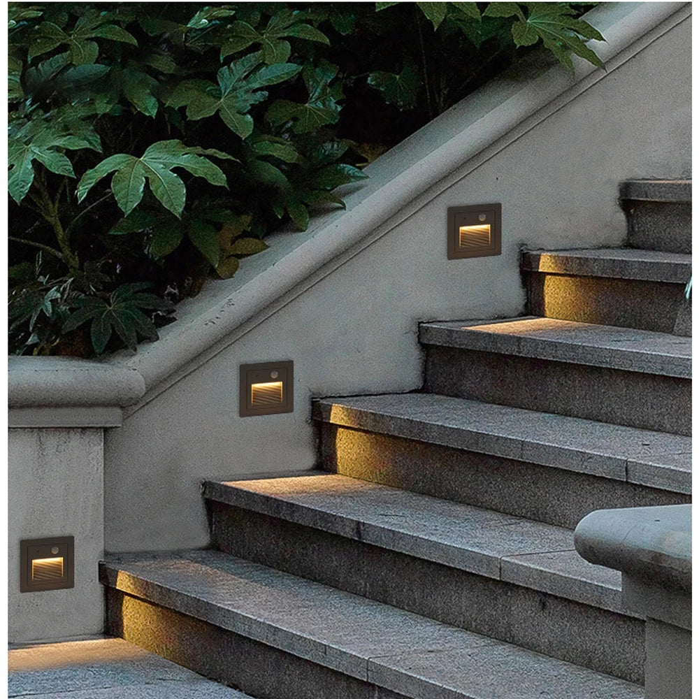 Outdoor Led Stair&Step Light 3W Waterproof Recessed Wall Corner Lamp For Home Landscape Pathway Stairway Garden Yard Footlight