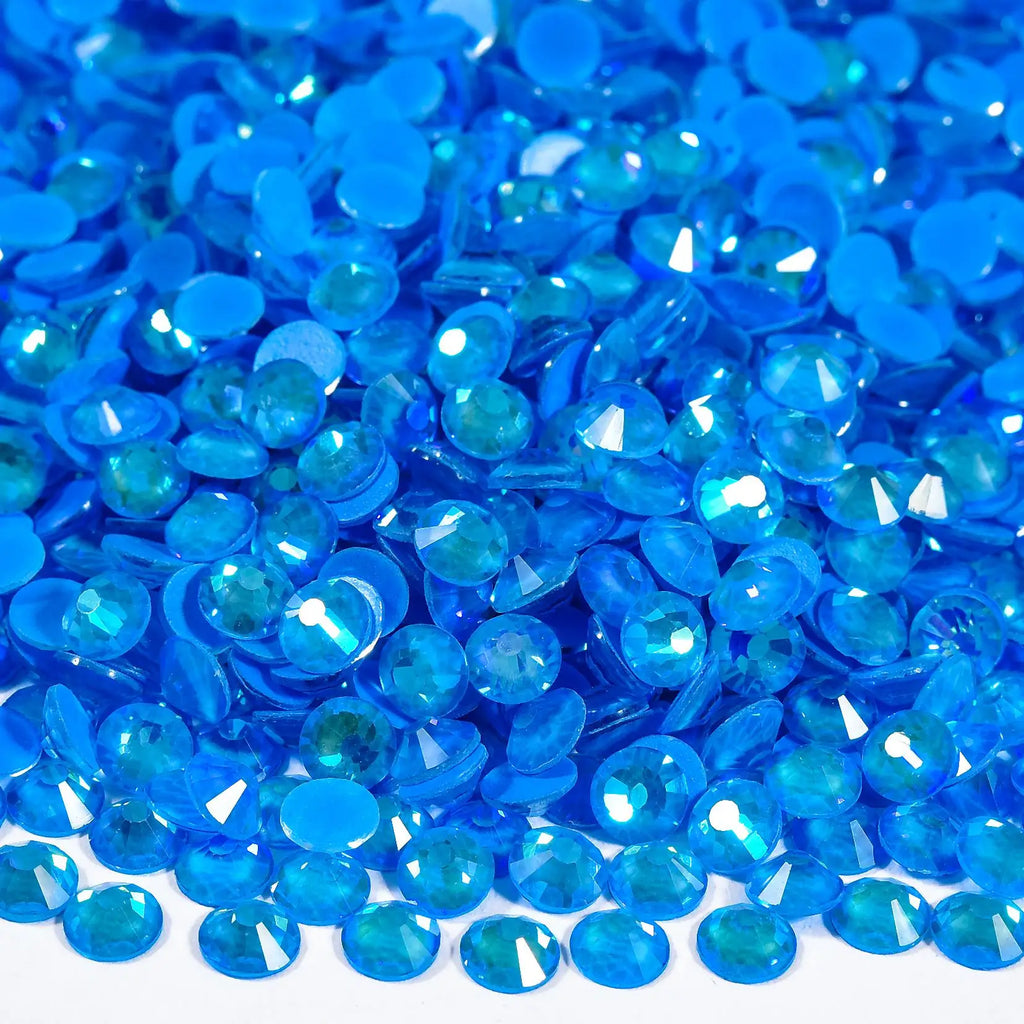 OLeeya SS6-SS30 Texture Blue Series Glitter Crystal Non Hotfix Rhinestones DIY Nails Strass Diamond For Dress Vestidos
