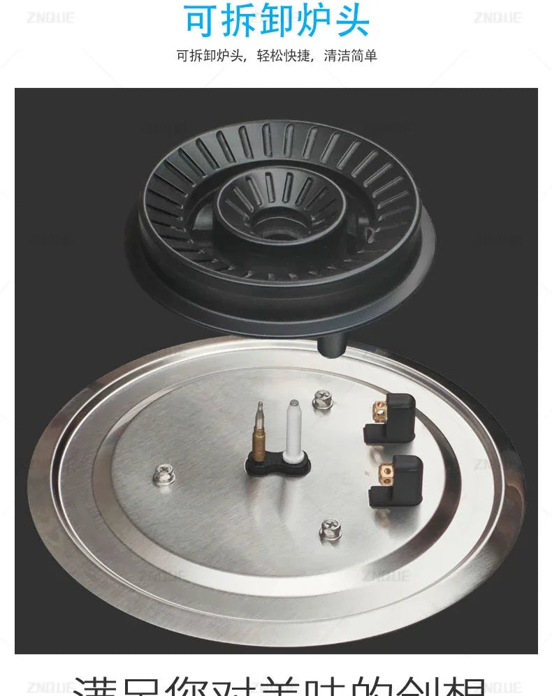 3-Burner Stainless Steel Gas Hob European Style Built-in Natural Gas Kitchen Stove