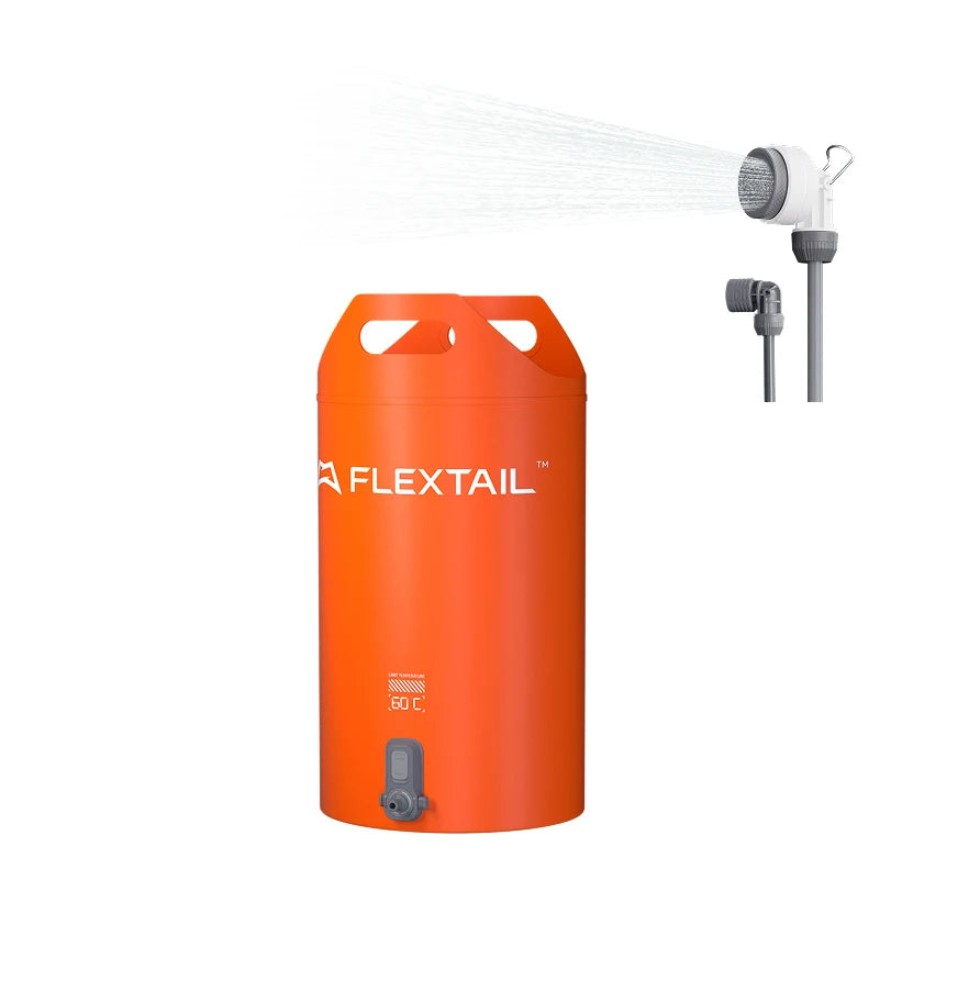 FLEXTAIL TINY SHOWER BUCKET/BAG - 20L Outdoor Water Reservoir with Built-in Pump, Automatic Dispensing, Two-Speed Adjustment