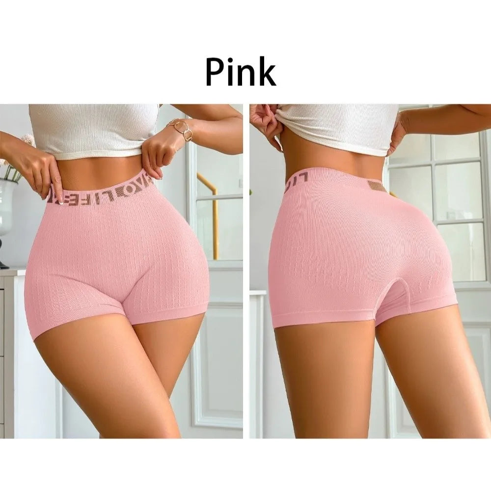 Multiple Sizes High Waisted Yoga Briefs Ribbed Soft Boxer Shorts Breathable Seamless Short Underwear Daily Wear