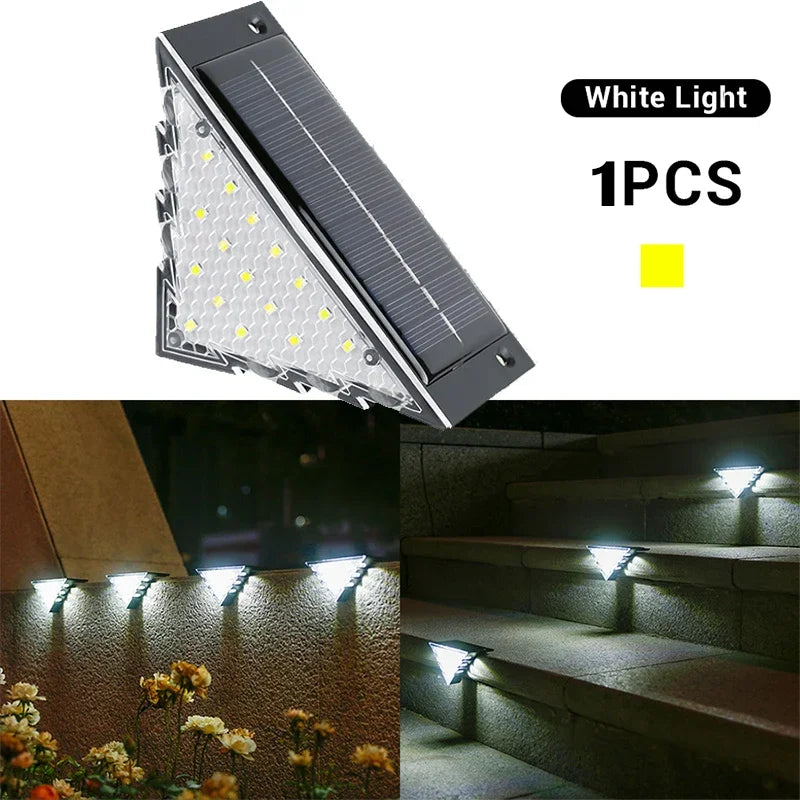 22/24LED Solar Stair Light, IP67 Waterproof Outdoor Step Light, Anti-theft Decorative Lamp for Garden Deck Front Porch Patio