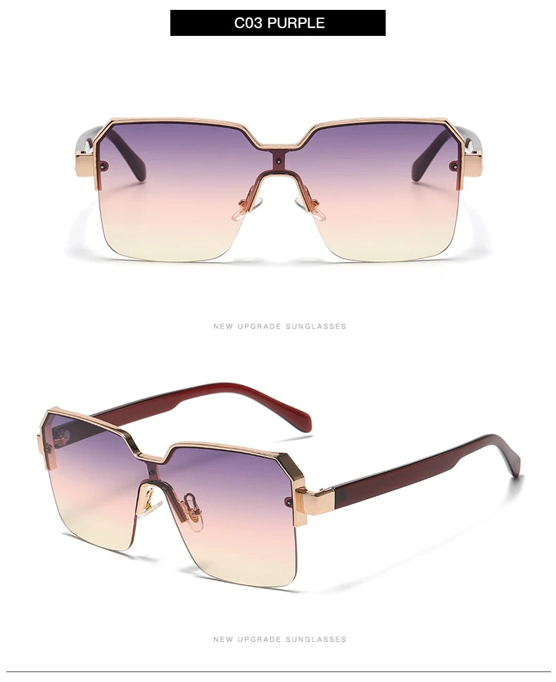 Men Women Frameless Square Sunglasses Luxury Brand Design Fashion Vintage Sun Glasses Square Alloy Frames Shades Eyewear UV400