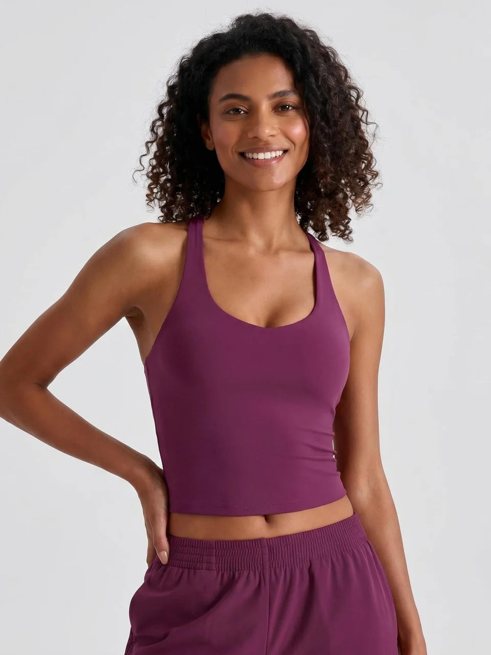Longline Yoga Tank Top with Built in Bra Women Quick Dry Gym Camisole Workout Shirts Soft Slim Fit Sports Vest Athleisure