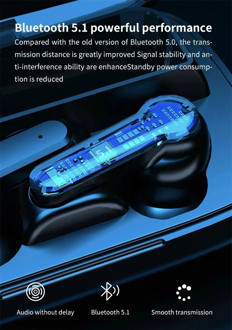 Bluetooth Headset Wireless Tws Gaming Support Noise-cancelling Touch In-ear Mini Emergency Power Bank Headset M19 Earphones