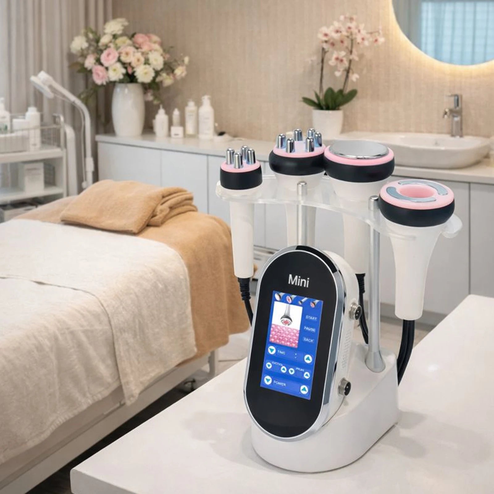 40K 4-in-1 Cavitation Ultrasonic Beauty Machine Body Care Massage Device for Home and Spa Use