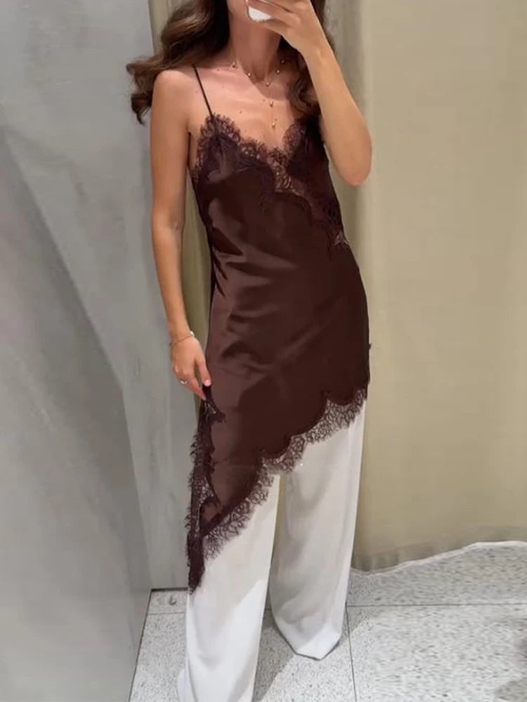 Sexy Solid Sling Lace Dress For Women Fashion Off Shoulder Backless High Waist Mini Vestido 2025 Chic Lady Party Holiday Dresses