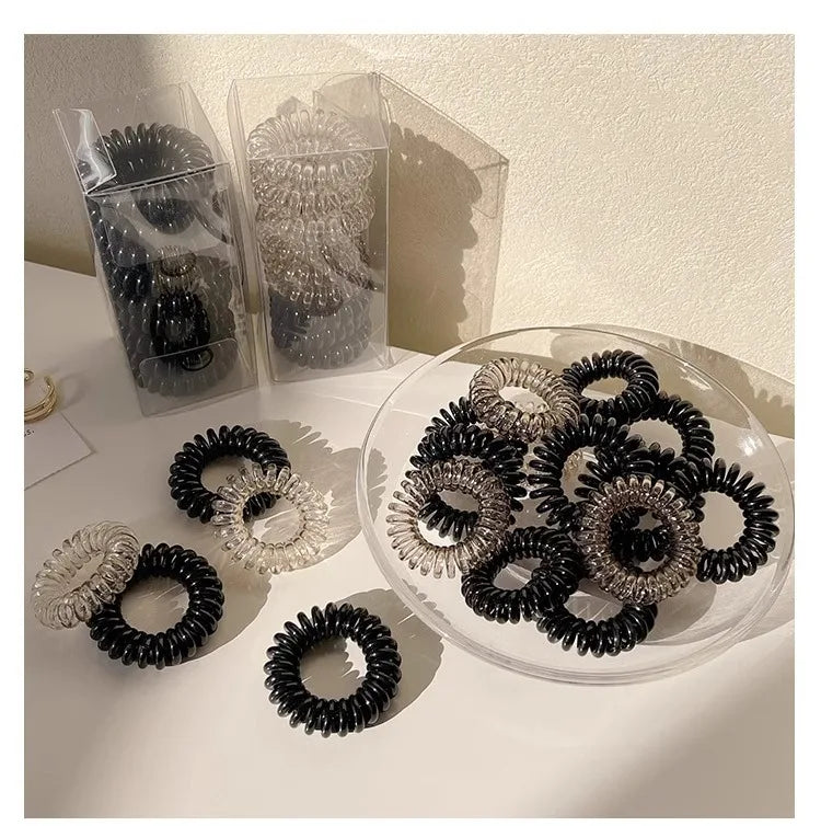 High Grade Gradient Telephone Cable Hairband Feminine Temperament No Harm High Elasticity Durable Rubber Band Hair Rope